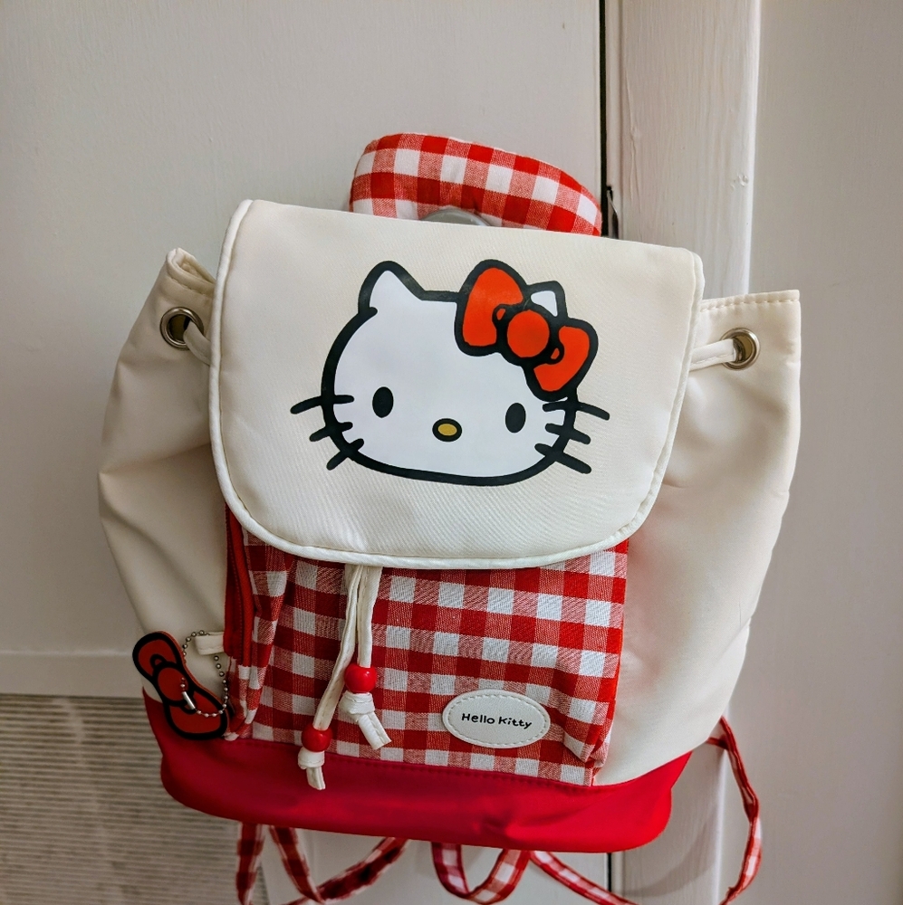 Hello Kitty Red and White Checkered Kids Bag